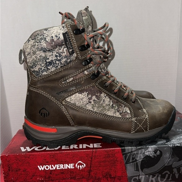 Wolverine Shoes - Wolverine Sightline Full-Grain Leather Camo Thinsulate 7" Women's Hunt Boot 8